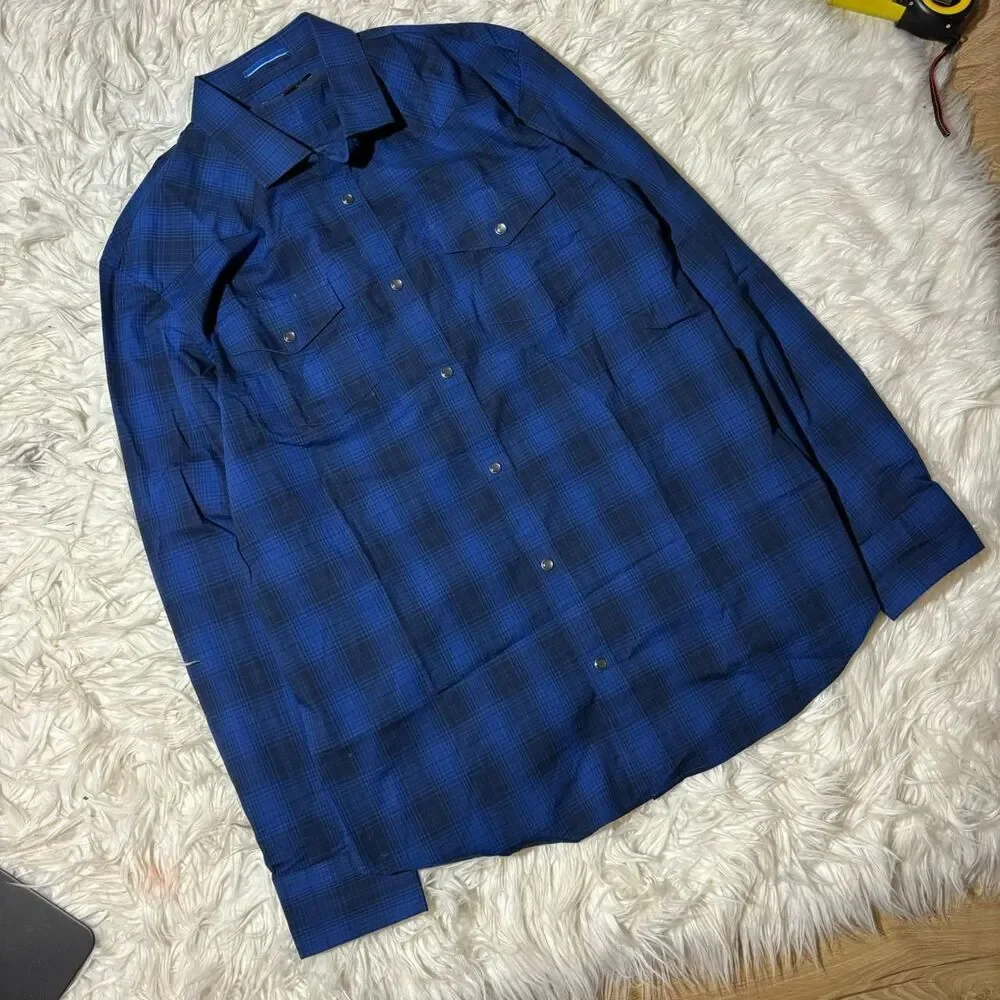 Banana-republic Men's Blue and Navy Shirt
